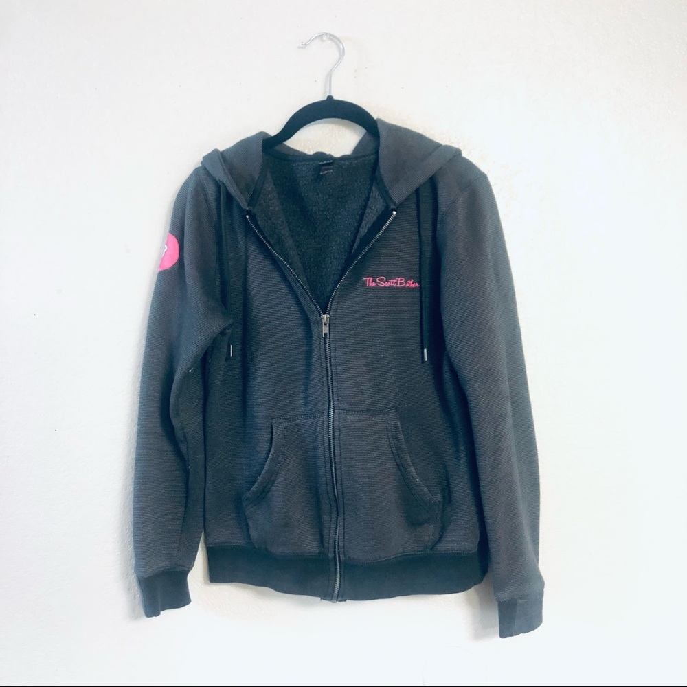 Scott Brothers Embroidered Hoodie, Black/Pink, XS